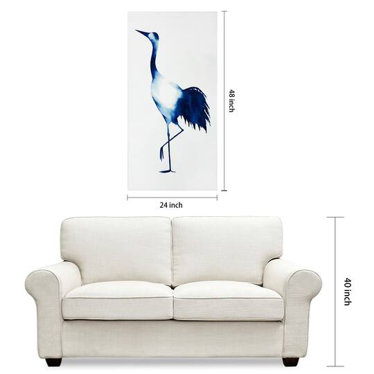 Empire Art Direct 24" x 48" Ink Drop Crane 2 Frameless Free Floating Printed Tempered Glass Wall Art